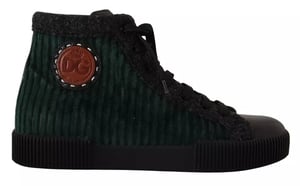 Zapatillas Casual de Hombre Alta de Pana Verde Dolce & Gabbana
