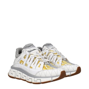 Zapatillas atléticas de tela blanca Versace
