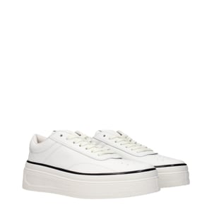 Zapatillas de plataforma de cuero blanco Jil Sander