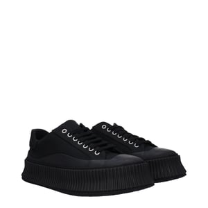 Zapatillas de plataforma de tela negra Jil Sander