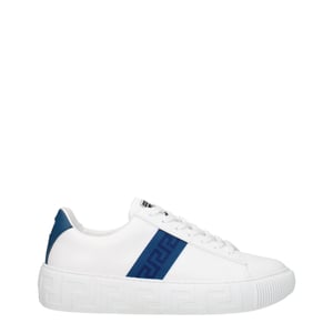 Zapatillas bajas de cuero blanco Versace