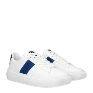 Zapatillas bajas de cuero blanco Versace