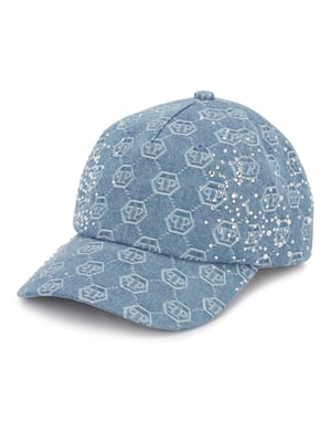 Denim Baseball Cap Monogram Strass