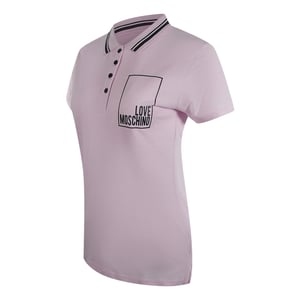 Polo Rosa Con Logo Pequeño De Love Moschino