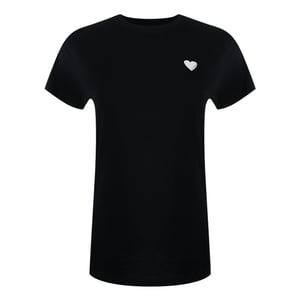 Camiseta Negra Con Logo De Corazón Blanco Pequeño De Love Moschino