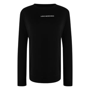 Sudadera Negra Con Logo Pequeño De Love Moschino
