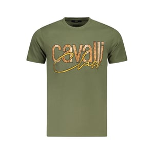 Camiseta de Hombre Cavalli Class Verde de Algodón
