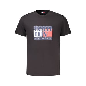 Camiseta Negra de Algodón para Hombre Tommy Hilfiger