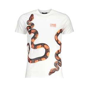 Camiseta de Hombre de Algodón Cavalli Class Bianco