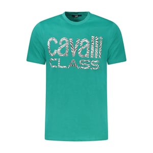Camiseta de Algodón Verde para Hombre Cavalli Class