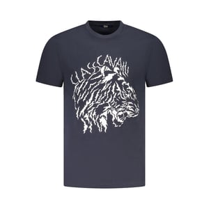Camiseta de Hombre de Algodón Azul Cavalli Class
