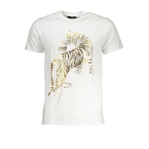 Camiseta de Hombre Cavalli Class Bianco de Algodón