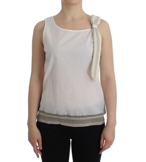 Top de algodón sin mangas con detalle de lazo