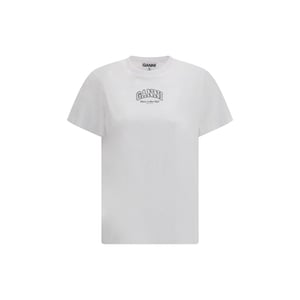 Camiseta de algodón blanca Ganni