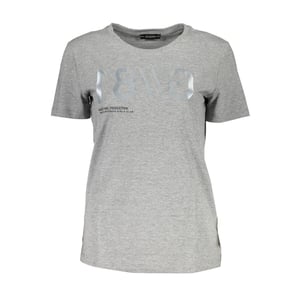 Camiseta de mujer de algodón gris Guess Jeans