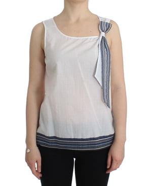 Top de algodón sin mangas con detalle de moño