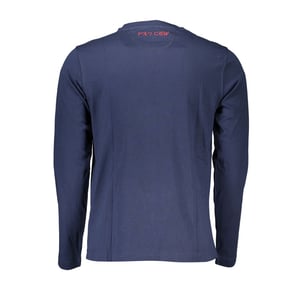 La Martina Camiseta Azul Real con Cuello Redondo Bordada