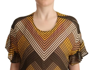 Blusa de Seda con Estampado de Chevron