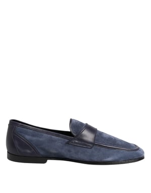 Mocasines de piel de ante azul Dolce & Gabbana