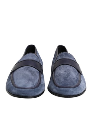 Mocasines de piel de ante azul Dolce & Gabbana