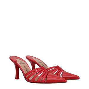 Sandalias de tacón stiletto de cuero rojo Paris Texas