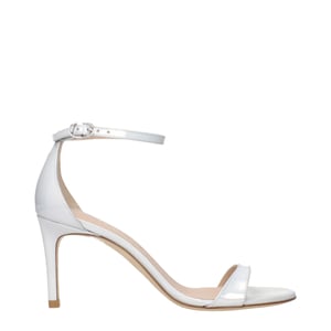 Sandalias de tacón stiletto de cuero blanco Stuart Weitzman