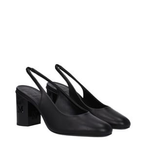 Zapatos de tacón alto de cuero negro Max Mara