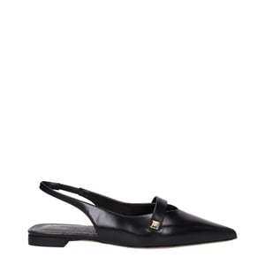 Max Mara Bailarinas Negras de Cuero