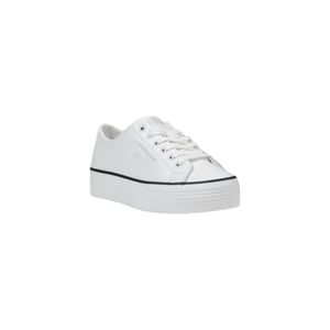 Zapatillas de plataforma de cuero en blanco y negro de Calvin Klein Jeans