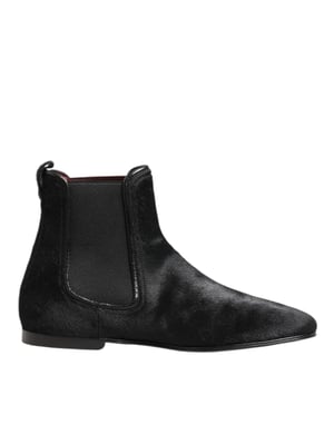 Botas Chelsea para hombre de piel negra de lujo Dolce & Gabbana