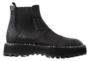 Botas elásticas de cuero negro Dolce & Gabbana