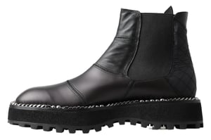 Botas elásticas de cuero negro Dolce & Gabbana