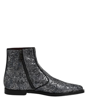 Botines Chelsea de algodón gris oscuro con lentejuelas de Dolce & Gabbana