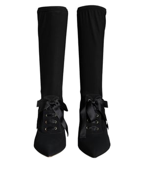Botas de media caña de tacón alto negras Dolce & Gabbana