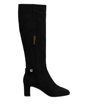 Botas altas de cuero de ante negro Dolce & Gabbana