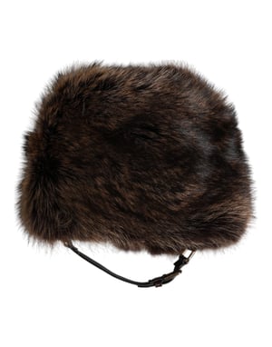Sombrero de cubo de piel marrón para mujer Dolce & Gabbana