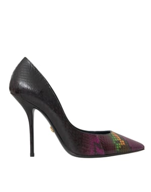 Zapatos de tacón de cuero exótico multicolor Dolce & Gabbana