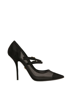 Zapatos de tacón alto Mary Jane de malla negra de Dolce & Gabbana