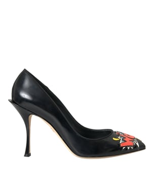 Zapatos de tacón WOW de cuero negro de Dolce & Gabbana