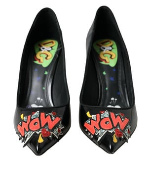 Zapatos de tacón WOW de cuero negro de Dolce & Gabbana
