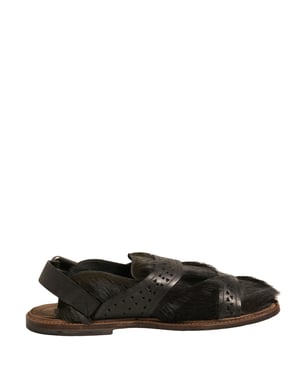 Sandalias Planas de Cuero Verde Gazelle de Dolce & Gabbana