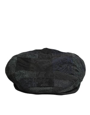 Gorra de hombre de tela de poliéster negra Newsboy de Dolce & Gabbana