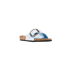 Sandalias Planas de Cuero Artificial Azul Birkenstock