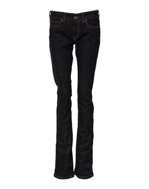 Jeans de mezclilla skinny de algodón azul oscuro de talle medio GF Ferre