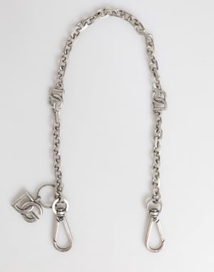 Collar de Hombre con Detalles en Logo DG de Latón en Tono Plateado de Dolce & Gabbana