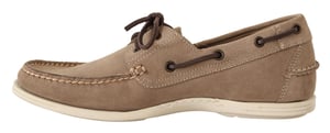 Mocasines bajos casuales para hombre en ante beige Pollini