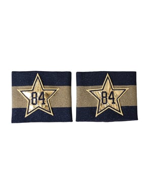 Pulsera de Viscosa con Logo Estrella 84 en Negro y Oro de Dolce & Gabbana