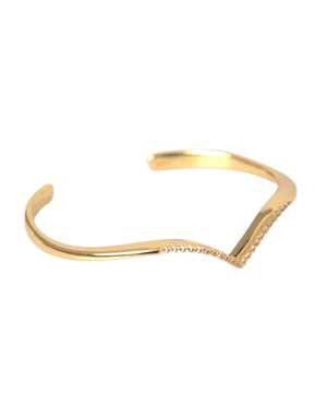 Pulsera Nialaya Cuff Alada Arqueada Skyfall Oro CZ 925