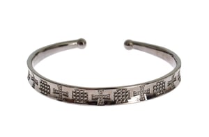 Nialaya Pulsera de Brazalete de Plata 925 con Rodio Gris