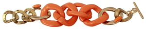 Pulsera Ancha de Bronce Plástico de Cadena en Oro Naranja de Ermanno Scervino